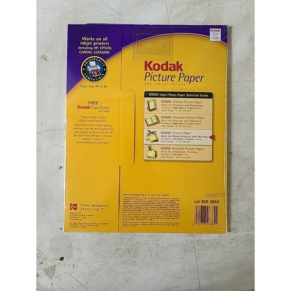 Kodak Picture Paper Matte Finish for Inkjet Printers 25 Sheets FACTORY SEALED - Picture 2 of 4